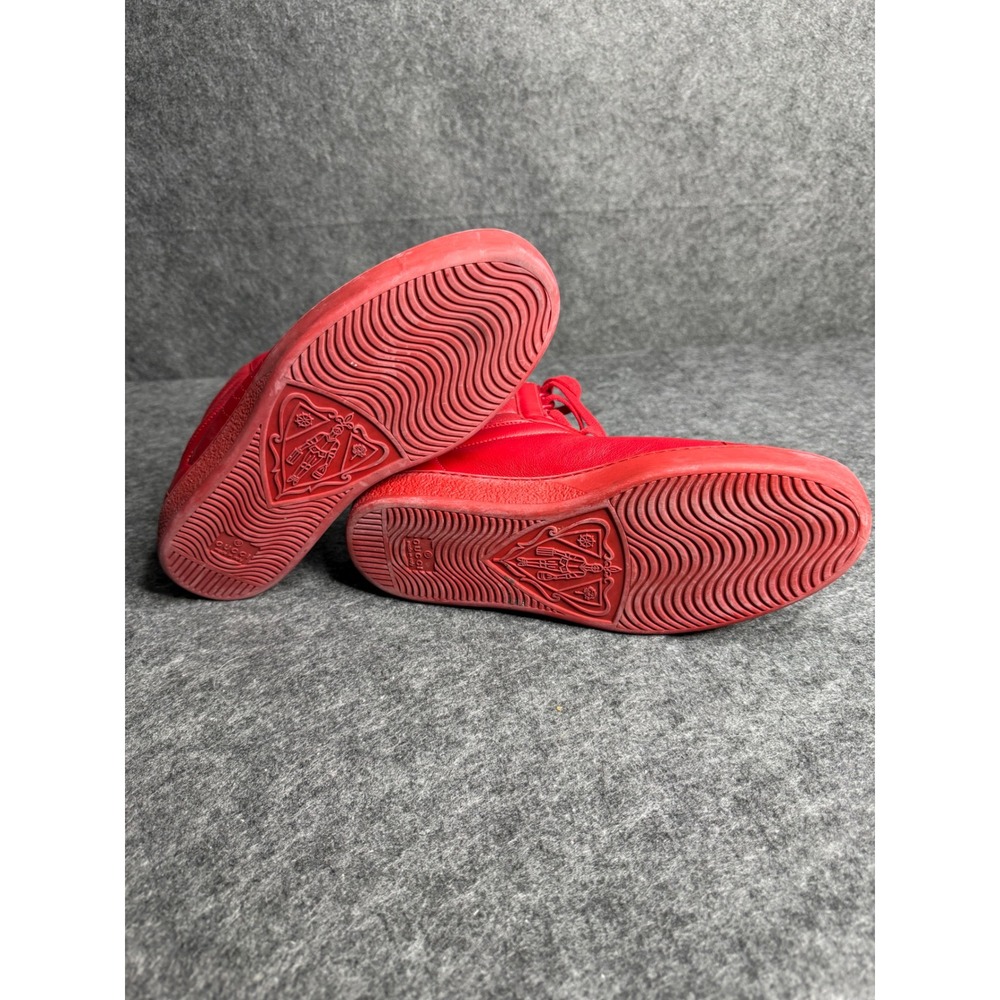 Gucci Ace High Top Red Leather Sneakers Interlocking G Logo 625672 Mens 7 US 8 - Picture 10 of 13